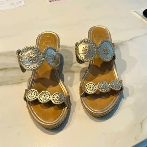 Gold, wedge, sandals